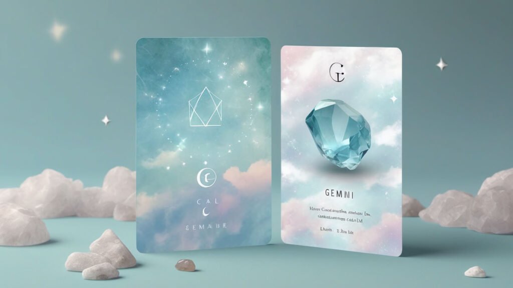 gemini zodiac stone card design featuring one crystal (4) result