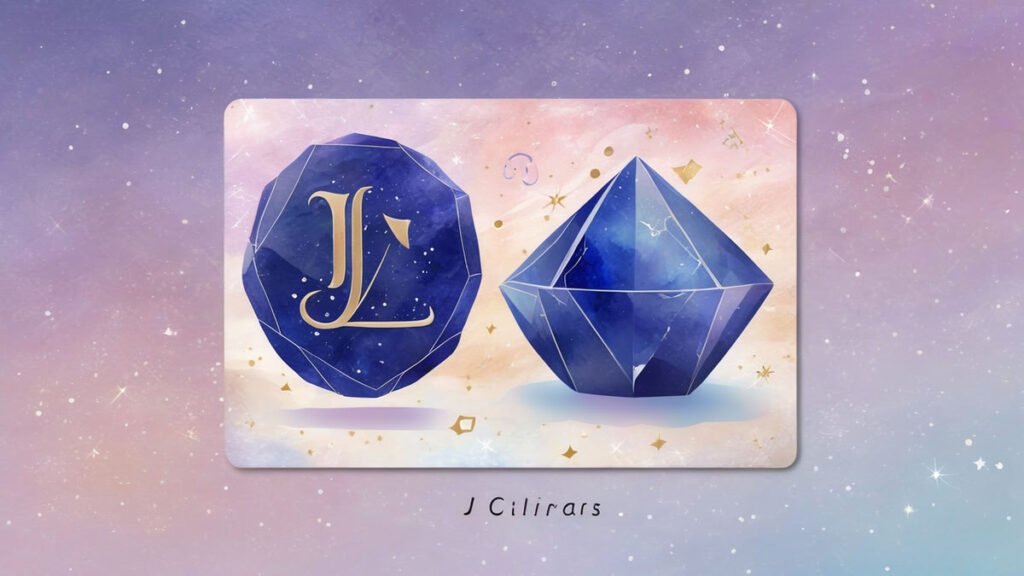 libra zodiac stone card design featuring one crystal result