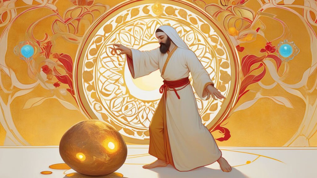 nasrettin hoca throwing a golden stone, valuabl(4) result