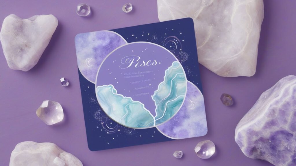 pisces zodiac stone card design featuring one crystal (9) result
