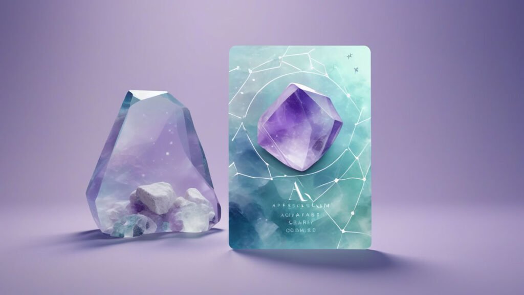 quarius zodiac stone card design featuring one crystal (8) result