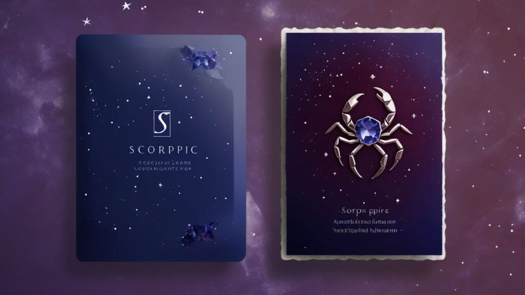 scorpio zodiac stone card design featuring one crystal (3) result